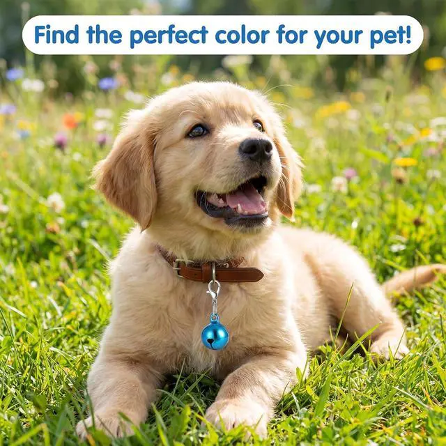 Alt view image 3 of 7 - 20Pcs Pet Collar Bells for Dog Cat, 10 Colors Small Dog Puppy Pet Bells for Collars with Keychain Pet Pendant Accessories for Crafts, Pets Party Decorations