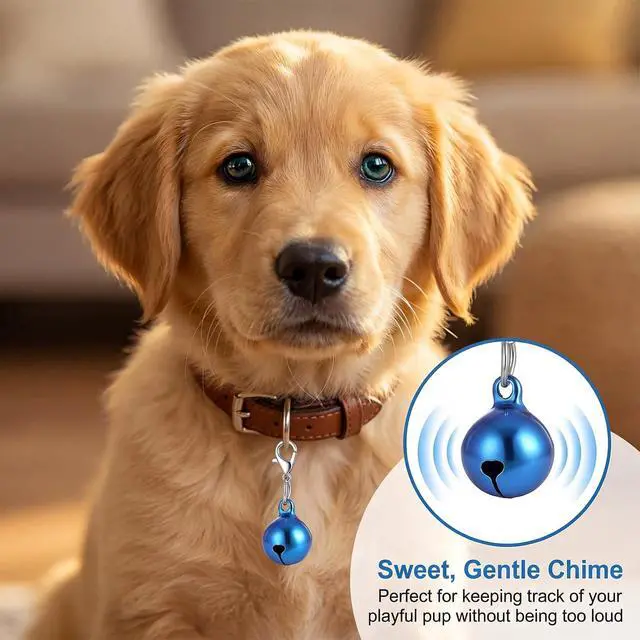Alt view image 6 of 7 - 20Pcs Pet Collar Bells for Dog Cat, 10 Colors Small Dog Puppy Pet Bells for Collars with Keychain Pet Pendant Accessories for Crafts, Pets Party Decorations