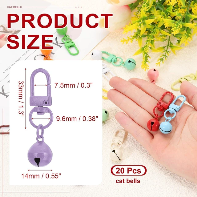 Alt view image 2 of 6 - 20 PCS Dog Bell, Cat Bell Small Pet Collar Bells Keychain Cute Bulk Loud Jingle for Dog Collar Charm Pendant Necklace