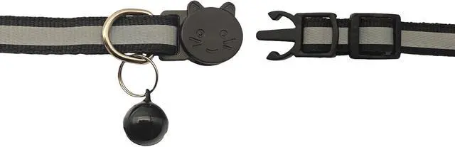Alt view image 4 of 4 - 14 Pack Breakaway Cat Collar with Bell, Reflective Kitten Collar for Girl Boy Cats, Safety Buckle Adjustable 7.5-12.5 Inch, 0.4 Inch Width Lightweight, Pet Gifts (Black)