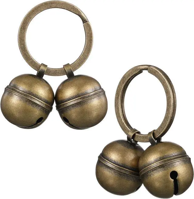 Main image of Dog Bells for Pet Tracking, 4 Pcs Extra Loud Dog Cat Bells for Collar Brass Pet Accessories with Key Rings Pendant Accessories for Training