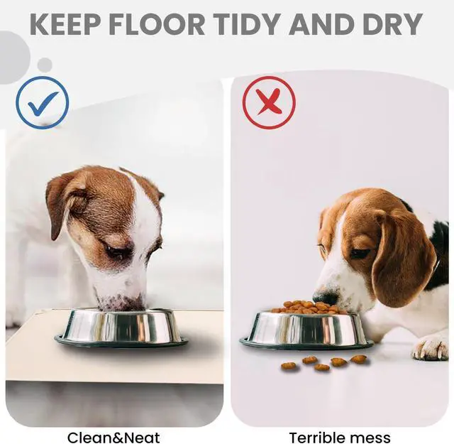 Alt view image 3 of 6 - Non-Slip Waterproof Pet Feeding Mat, 20x12 Inch - Silicone Dog & Cat Food Mat with Raised Edge to Stop Food Spills and Water Spills - Dishwasher Safe, Easy Clean