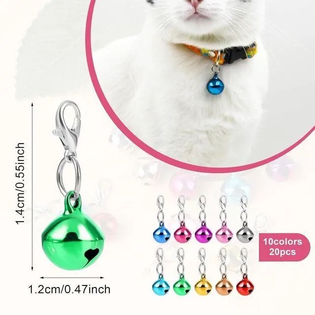 Alt view image 2 of 7 - 10 pcs Pet Bells for Dog Cat Collar, Metal Round Collar Charms Loud Crisp Sound with Clasps, Kitten Small Animal Pendant Accessories, Christmas Decoration Jingle Bell(Colourful)