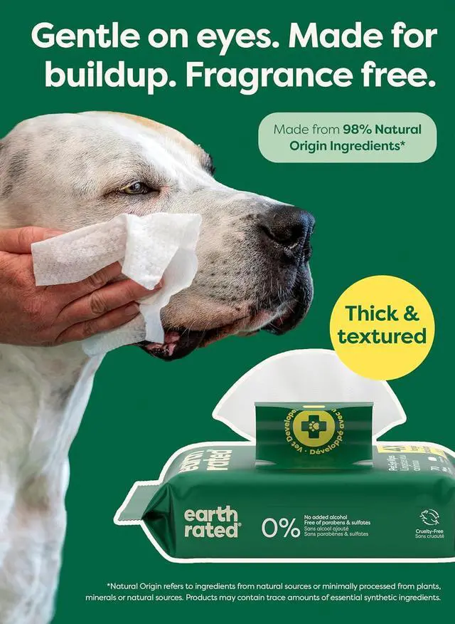 Alt view image 6 of 7 - Dog Eye Wipes, Unscented, Removes Dirt & Discharge, 70ct | Vet-Developed, Hypoallergenic Pet Wipes for Dogs & Cats to Remove Dirt & Discharge, Fragrance Free
