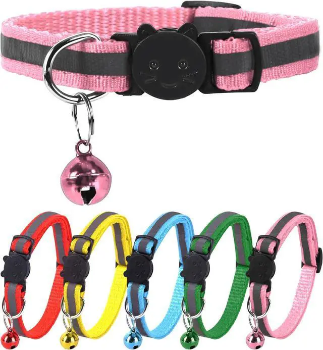 Main image of XXS Dog Collar Teacup Dog Collar3/8 inch WidthReflective Pink | Mini Reflective Teacup Dog Collar For Small Dogs and Cats