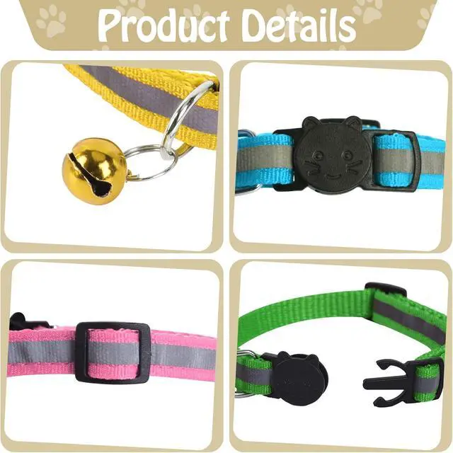 Alt view image 3 of 7 - XXS Dog Collar Teacup Dog Collar3/8 inch WidthReflective Pink | Mini Reflective Teacup Dog Collar For Small Dogs and Cats