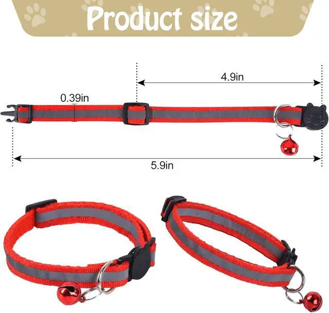 Alt view image 2 of 7 - XXS Dog Collar Teacup Dog Collar3/8 inch WidthReflective Pink | Mini Reflective Teacup Dog Collar For Small Dogs and Cats