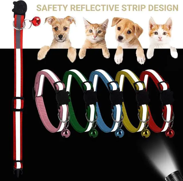 Alt view image 5 of 7 - XXS Dog Collar Teacup Dog Collar3/8 inch WidthReflective Pink | Mini Reflective Teacup Dog Collar For Small Dogs and Cats