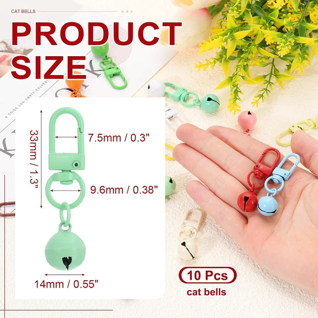 Alt view image 2 of 6 - 10 PCS Dog Bell, Cat Bell Small Pet Collar Bells Keychain Cute Bulk Loud Jingle for Dog Collar Charm Pendant