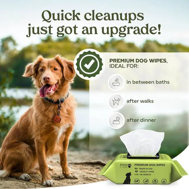 Alt view image 2 of 7 - Dog Wipes, Unscented Pet Wipes, 1 Pack | Hypoallergenic grooming wipes for eyes, face, butt & paws; Clean, deodorize and tackle tear stain wipes on puppies