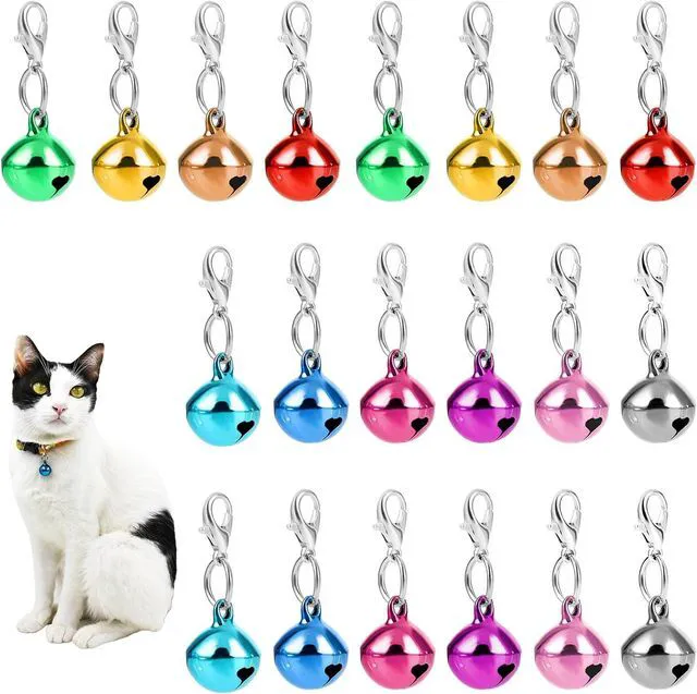 Main image of 10 pcs Pet Bells for Dog Cat Collar, Metal Round Collar Charms Loud Crisp Sound with Clasps, Kitten Small Animal Pendant Accessories, Christmas Decoration Jingle Bell(Colourful)