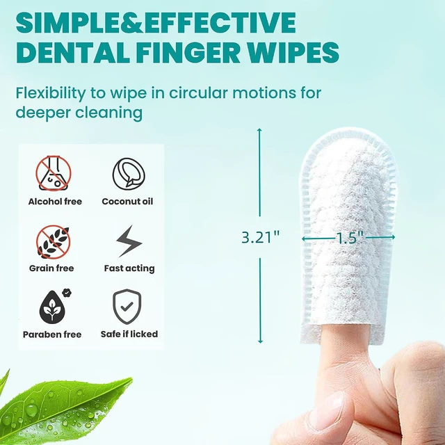 Alt view image 6 of 7 - Dental Care Finger Wipes 60 Counts,Teeth Cleaning Finger Wipes for Dogs & Cats,Reduces Plaque & Supports Oral Freshness, Coconut Scent