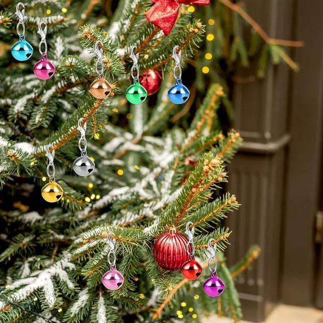 Alt view image 5 of 7 - 10 pcs Pet Bells for Dog Cat Collar, Metal Round Collar Charms Loud Crisp Sound with Clasps, Kitten Small Animal Pendant Accessories, Christmas Decoration Jingle Bell(Colourful)