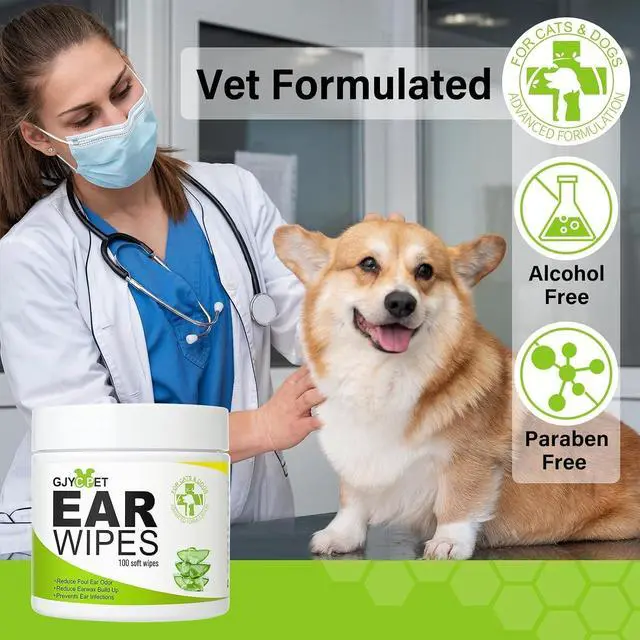 Alt view image 4 of 7 - Dog Ear Wipes - Cat Dog Ear Cleaner, Puppy Ear Wipes Wash Cleaner for Dogs Cats - 100 Wipes for Dog Cat Ear Cleaning, Remove Ear Wax Dirt Debris for Dogs Cats Ear Infection Treatment Wipes