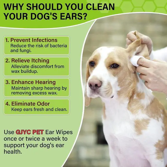 Alt view image 5 of 7 - Dog Ear Wipes - Cat Dog Ear Cleaner, Puppy Ear Wipes Wash Cleaner for Dogs Cats - 100 Wipes for Dog Cat Ear Cleaning, Remove Ear Wax Dirt Debris for Dogs Cats Ear Infection Treatment Wipes