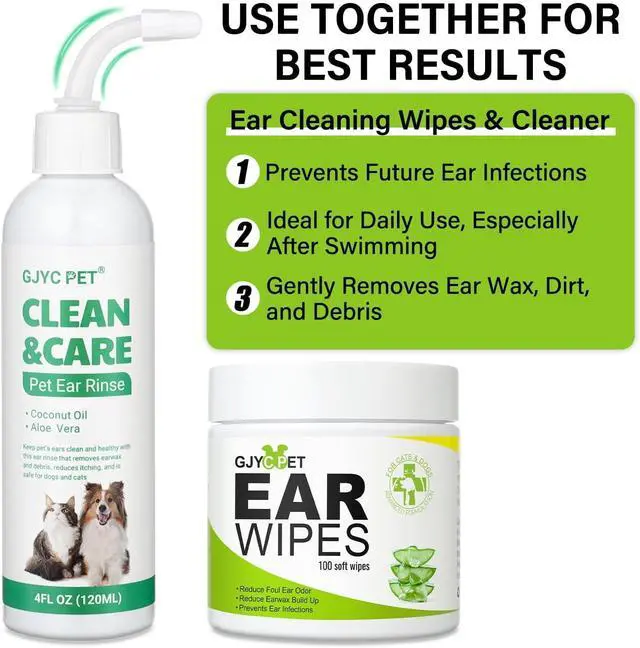 Alt view image 6 of 7 - Dog Ear Wipes - Cat Dog Ear Cleaner, Puppy Ear Wipes Wash Cleaner for Dogs Cats - 100 Wipes for Dog Cat Ear Cleaning, Remove Ear Wax Dirt Debris for Dogs Cats Ear Infection Treatment Wipes