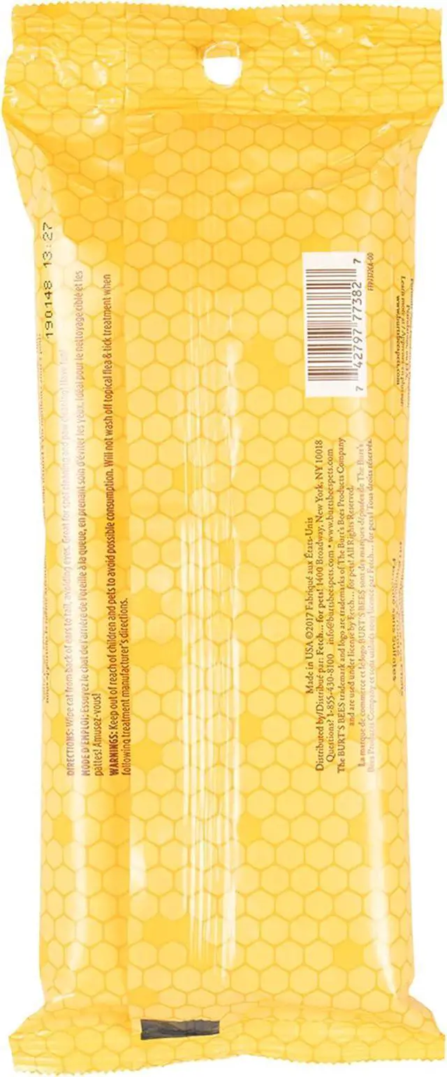 Alt view image 7 of 7 - Burts Bees for Pets Cat Dander Remover Wipes, Unscented, 50 Count | Colloidal oat flour and aloe soothe dry skin and reduce flaking, gentle grooming for cats and kittens