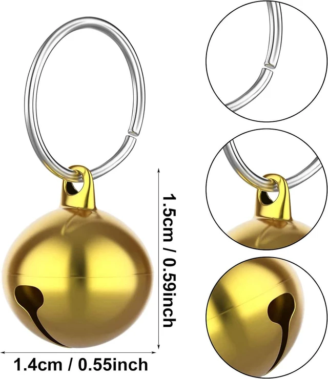 Alt view image 2 of 7 - Pet Bells for Dog Cat Collar, Pet Pendant Accessories Stainless Steel, 24 Sets of Anti-Lost Training Bells for Collars, Suitable for Pet Pendant Accessories 0.55Inch