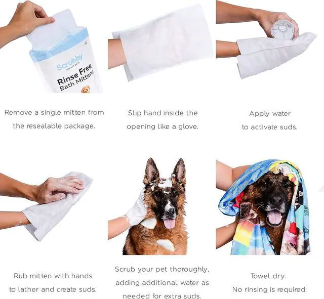 Alt view image 10 of 14 - ScrubbyPet No Rinse Pet Wipes- Use Pet Bathing, Pet Grooming Pet Washing, Simple to Use,Just Lather, Wipe, Dry. Excellent Sensitive Skin. The Ideal Pet Wipes Bathing Your Pet Dog Cat.
