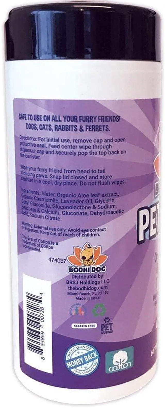 Alt view image 6 of 6 - Pet Wipes - Grooming, Cleaning and Deodorizing Wipes for Dogs & Cats - No Parabens or SLS - Large, Thick, Wet Wipes - Wipe Away Pet Odors & Refreshes Coat - Lavender Scent (60 Count)