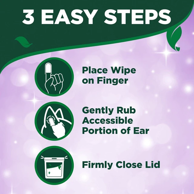 Alt view image 5 of 7 - Ear Relief Finger Wipes | Ear Cleansing Finger Wipes for Dogs | Sooths & Deodorizes | 50 Disposable Wipes | Ear Cleansing Finger Wipes, Helps Clean, Deodorize & Refresh Ears, Gentle Disposable Wipes f