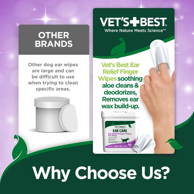 Alt view image 4 of 7 - Ear Relief Finger Wipes | Ear Cleansing Finger Wipes for Dogs | Sooths & Deodorizes | 50 Disposable Wipes | Ear Cleansing Finger Wipes, Helps Clean, Deodorize & Refresh Ears, Gentle Disposable Wipes f