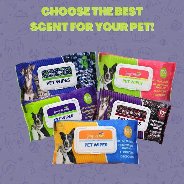 Alt view image 5 of 7 - Pet Wipes | Lavender Chamomile Scented | Hypo-allergenic | Alcohol Free| Deodorizing | Removes Loose Hair & Dirt | Incredibly Clean | 100 ct. 1 Pack