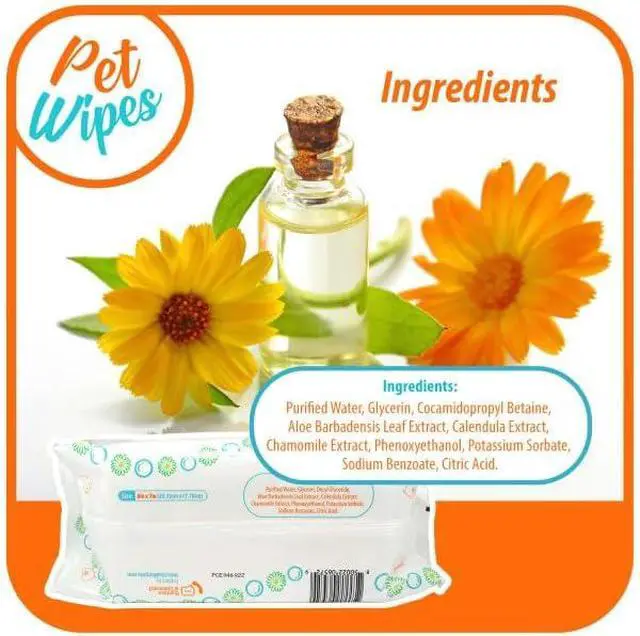 Alt view image 4 of 6 - pet Wipes for Dogs and Cats Hypoallergenic Natural Products for Cleansing from Nose to Tail 100 Count 8x7in Wipes Perfect for Grooming and Cleaning Made in the USA Fragance-Free