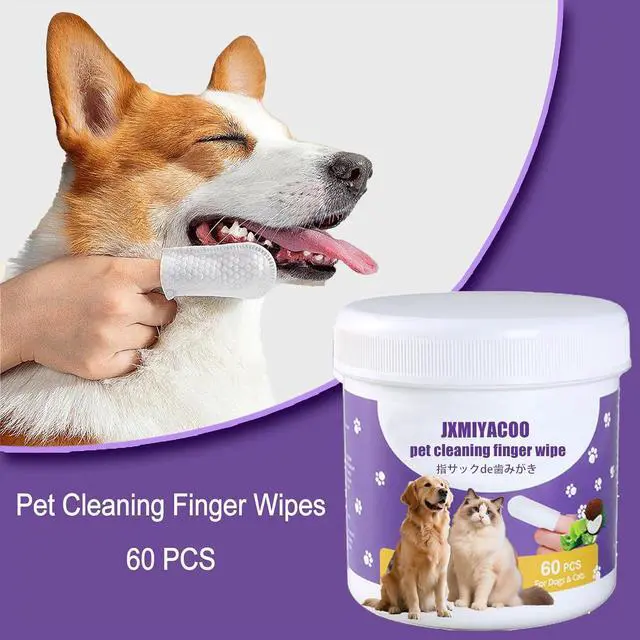 Alt view image 2 of 6 - Pet Dental & Body Wipes for Dogs & Cats Chamomile & Coconut Oil Formula Freshens Breath, Cleans Paws & Tear Stains 60pcs 270g No-Rinse Finger Wipes