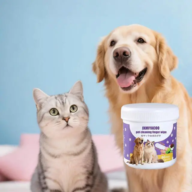 Alt view image 6 of 6 - Pet Dental & Body Wipes for Dogs & Cats Chamomile & Coconut Oil Formula Freshens Breath, Cleans Paws & Tear Stains 60pcs 270g No-Rinse Finger Wipes