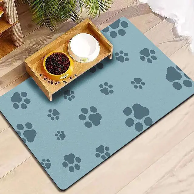Main image of Pet Feeding Mat Dog Cat Food Mat Absorbent No Stains Quick Dry Rubber Bottom Anti-Slip Water Bowl Mats Easy to Clean for Indoor Pet Placemats Water Dispenser Mat
