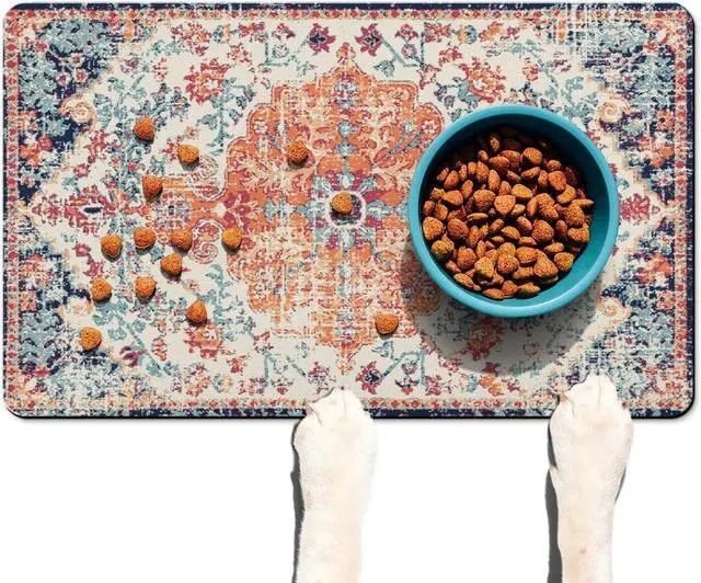 Main image of Absorbent Pet Dog Bowl Mat for Food and Water, Pet Cat Food Feeding Mat with Non Slip Rubber Backing, Dog Food Mats for Floors Waterproof, 12"x20"