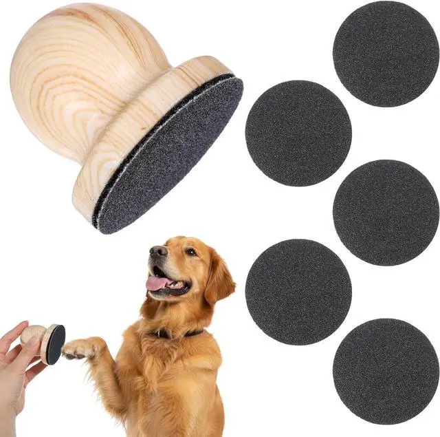 Main image of 1 PCS Dog Nail File Board, Cat Nail File Wooden Handicraft with 6 Replaceable Sandpaper Pads, Stress-Free Grooming Tool for Dogs & Cats, Portable Pet Claw Care (Natural Wood)