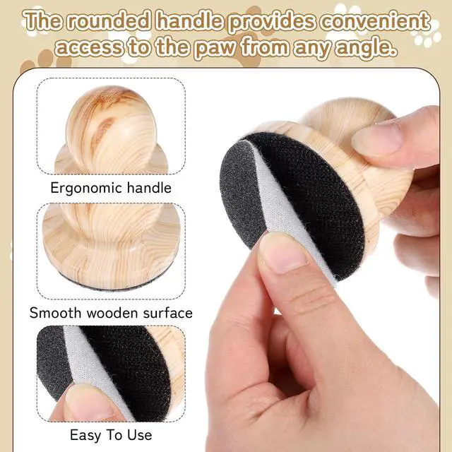Alt view image 3 of 7 - 1 PCS Dog Nail File Board, Cat Nail File Wooden Handicraft with 6 Replaceable Sandpaper Pads, Stress-Free Grooming Tool for Dogs & Cats, Portable Pet Claw Care (Natural Wood)