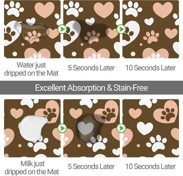 Alt view image 2 of 7 - Bone Shaped Dog Food Mat, Absorbent Waterproof Non-Slip Pet Cat Bowl Mat for Food & Water Pet Supplies Brown 19"*12"