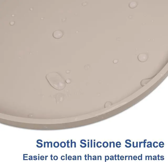 Alt view image 6 of 7 - Dog Food Mat, 10in Silicone Pet Food Mat Nonslip Dog Bowl Mat | Round Dog Feeding Mat with Raised Edges Prevent Spills for Floors Waterproof Dog Food Tray Cat Eating Mat, Puppy Cat Supplies