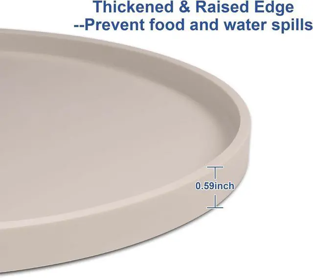 Alt view image 5 of 7 - Dog Food Mat, 10in Silicone Pet Food Mat Nonslip Dog Bowl Mat | Round Dog Feeding Mat with Raised Edges Prevent Spills for Floors Waterproof Dog Food Tray Cat Eating Mat, Puppy Cat Supplies