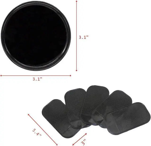 Alt view image 2 of 6 - 10pack Removable Sticky Gel Pads, Multi Function Anti-Slip Mat | Stick to Car Dashboard Glass Mirrors Metal Tile Wall Kitchen Cell Phone Stand Recipe Holder Non-Slip Rug Pet Bowl Mat Pad