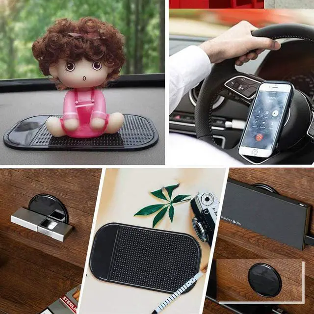 Alt view image 4 of 6 - 10pack Removable Sticky Gel Pads, Multi Function Anti-Slip Mat | Stick to Car Dashboard Glass Mirrors Metal Tile Wall Kitchen Cell Phone Stand Recipe Holder Non-Slip Rug Pet Bowl Mat Pad