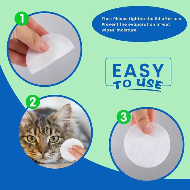 Alt view image 4 of 7 - 400Pcs Eyes Wipes for Dogs, Pet Tear Stain Remover Wipes | Care Eye Wash Pads for Dogs and Cats, Face, Eye Cleaner Pads to Gently Remove Discharge, Eye Wipes for Dogs & cat Eye Wipes