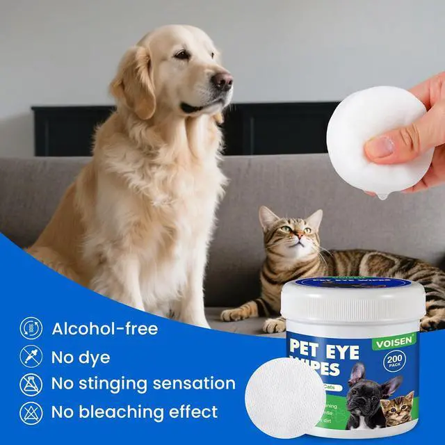 Alt view image 6 of 7 - 400Pcs Eyes Wipes for Dogs, Pet Tear Stain Remover Wipes | Care Eye Wash Pads for Dogs and Cats, Face, Eye Cleaner Pads to Gently Remove Discharge, Eye Wipes for Dogs & cat Eye Wipes