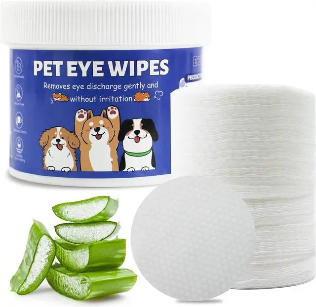 Main image of Dog Eye Wipes 100 Counts, Gently Clean Eye Wipes for Dogs & Cats | Textured pet eye wipes gently remove tear stains, eye discharge, and debris while keeping eyes clean for dogs and cats