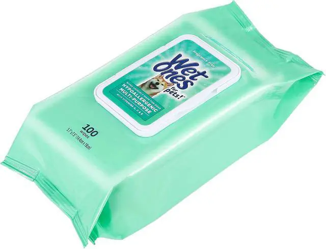 Alt view image 3 of 7 - Wet Ones for Pets Hypoallergenic Multipurpose Dog Wipes with Vitamins A, C and E - Fragrance-Free Dog Grooming Wipes with Vitamins, Wet Lock Seal, 100 Count | A, C, and E nutrients, fragrance-free for