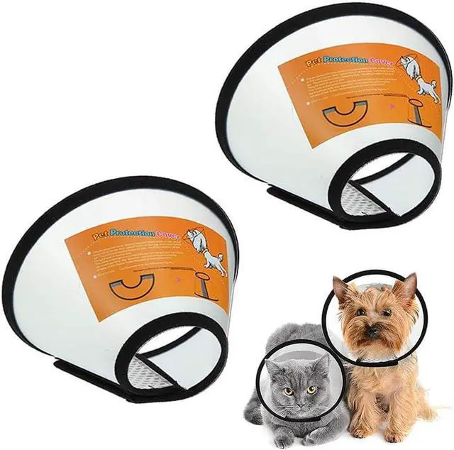 Main image of 2 Pack Cat Cones to Stop Licking, Cat E Collar Pet Cone for Cats After Surgery, Pet Elizabethan Collar Dog Head Cone Recovery Cone for Most Cats & Small Dogs (Size M, 5#)