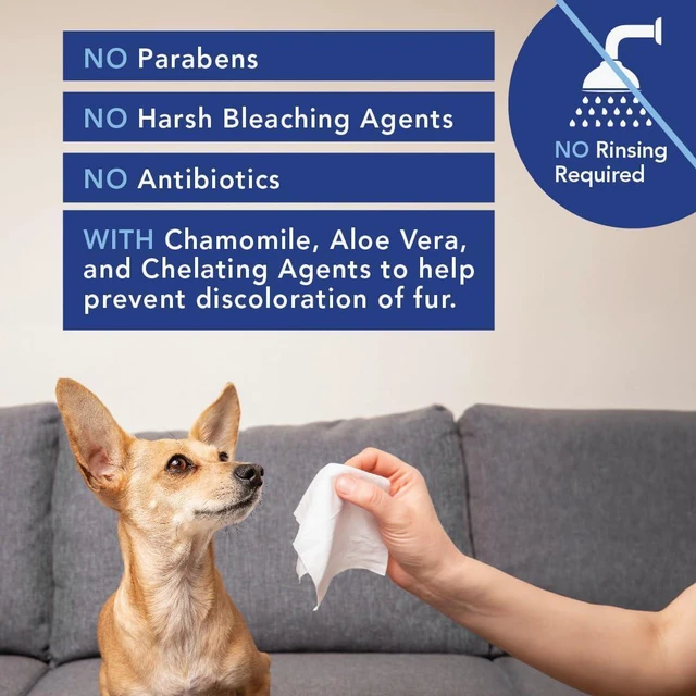 Alt view image 4 of 6 - Angels' Eyes Tear Stain Wipes for Dogs & Cats | Large 4"x7" Face, Eye & Paw Cleansing Wipes | Aloe Vera & Chamomile | Removes Dirt & Discharge | Fragrance Free | Hypoallergenic | 40 Count