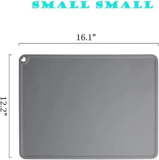 Alt view image 7 of 7 - Silicone Pet Feeding Mat for Dog Cat Bowls, Non Slip Waterproof | Cat & Dog Bowl Mats Tray with Raised Edges for Food and Water, Pet Bowl Mat Dog Placemats to Prevent Water Spills on Floor