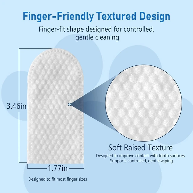 Alt view image 5 of 7 - 80 Counts Pet Dental Finger Wipes for Dogs and Cats - Disposable Dog Teeth Cleaning Wipes for No-Rinse Daily Oral Care, Pet Tooth Cleaning Wipes