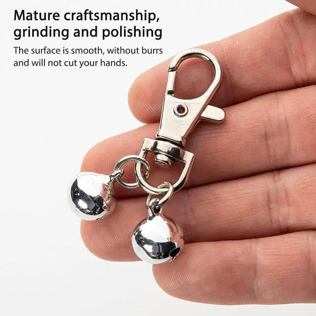 Alt view image 3 of 6 - 6 Pcs Bell for Dog Collar,Bells for Dog Collar,with Heavy Duty Snaps Dogs Bell Collar,Sliver Bells for Tracking and Training Suitable for Dogs and Cats