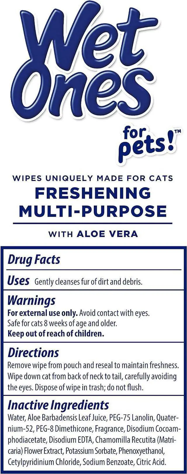 Alt view image 7 of 7 - for Cats Freshening Wipes with Aloe Vera, Fresh Scent, 50 Count | Multi-purpose grooming wipes remove dirt, odor, and dander between baths, gentle for regular use on cats
