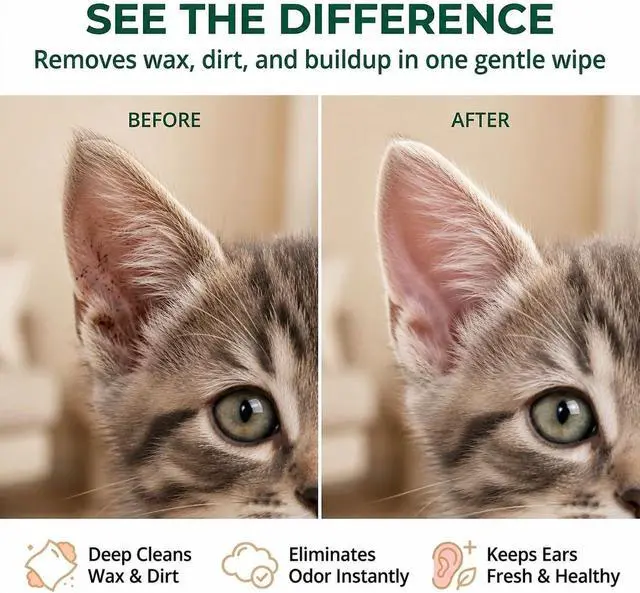 Alt view image 3 of 7 - Dog Ear Wipes, 150 Count Finger Wipes, Alcohol-Free | Pre-moistened finger wipes lift wax and debris from the outer ear, gentle enough for daily dog and cat ear care.